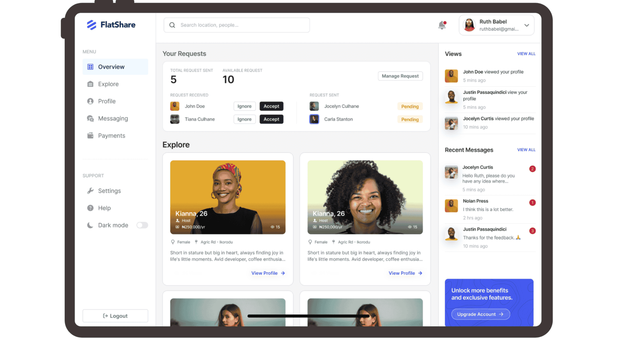 Flatshare — as shown on our Projects page