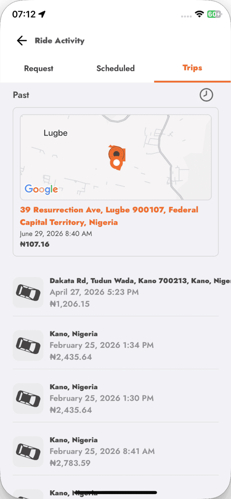 Trip History
